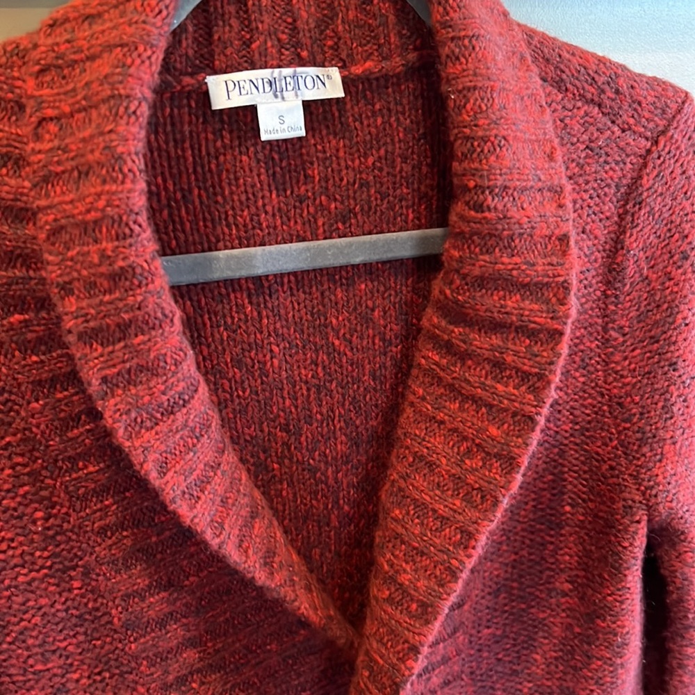 Pendleton Red Button Front Cardigan Sweater Wool … - image 2